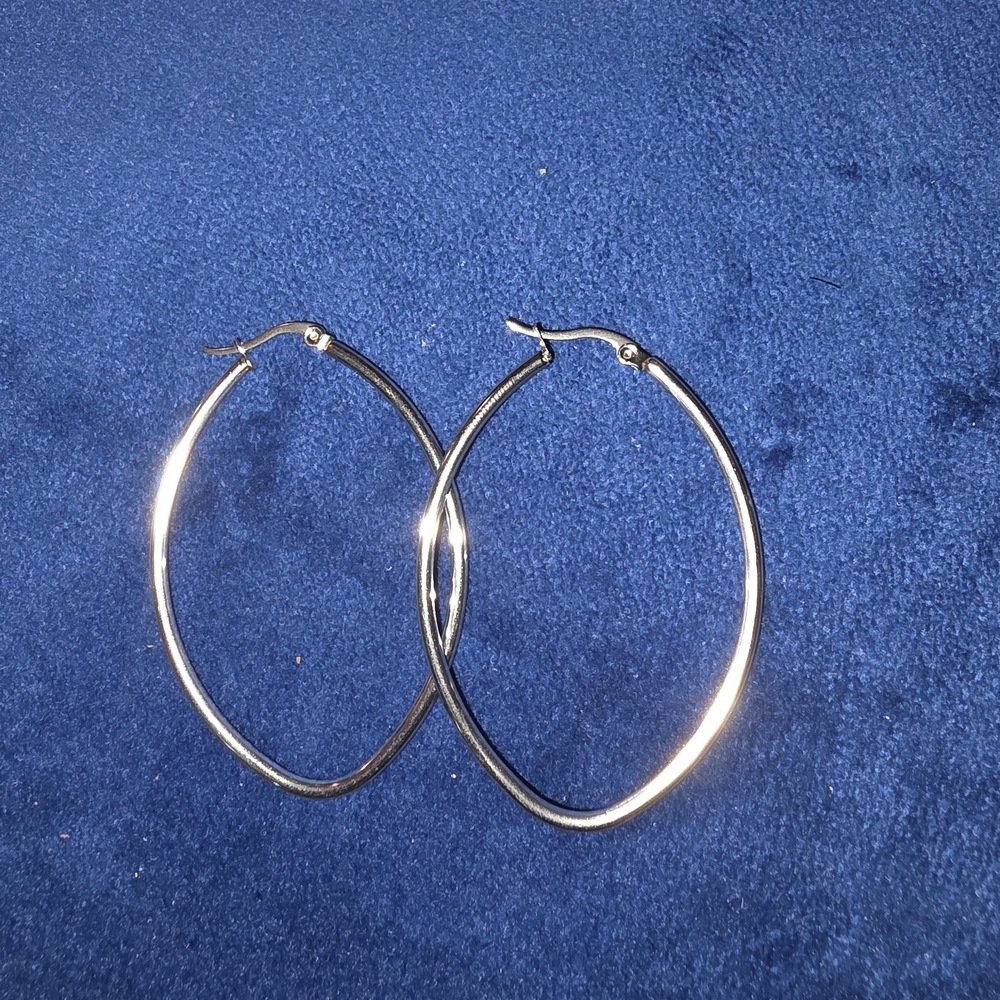 Mint Shimmering Silver Hoop Earrings